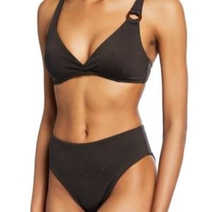 ONIA Feline Textured Bikini set in Black NEW